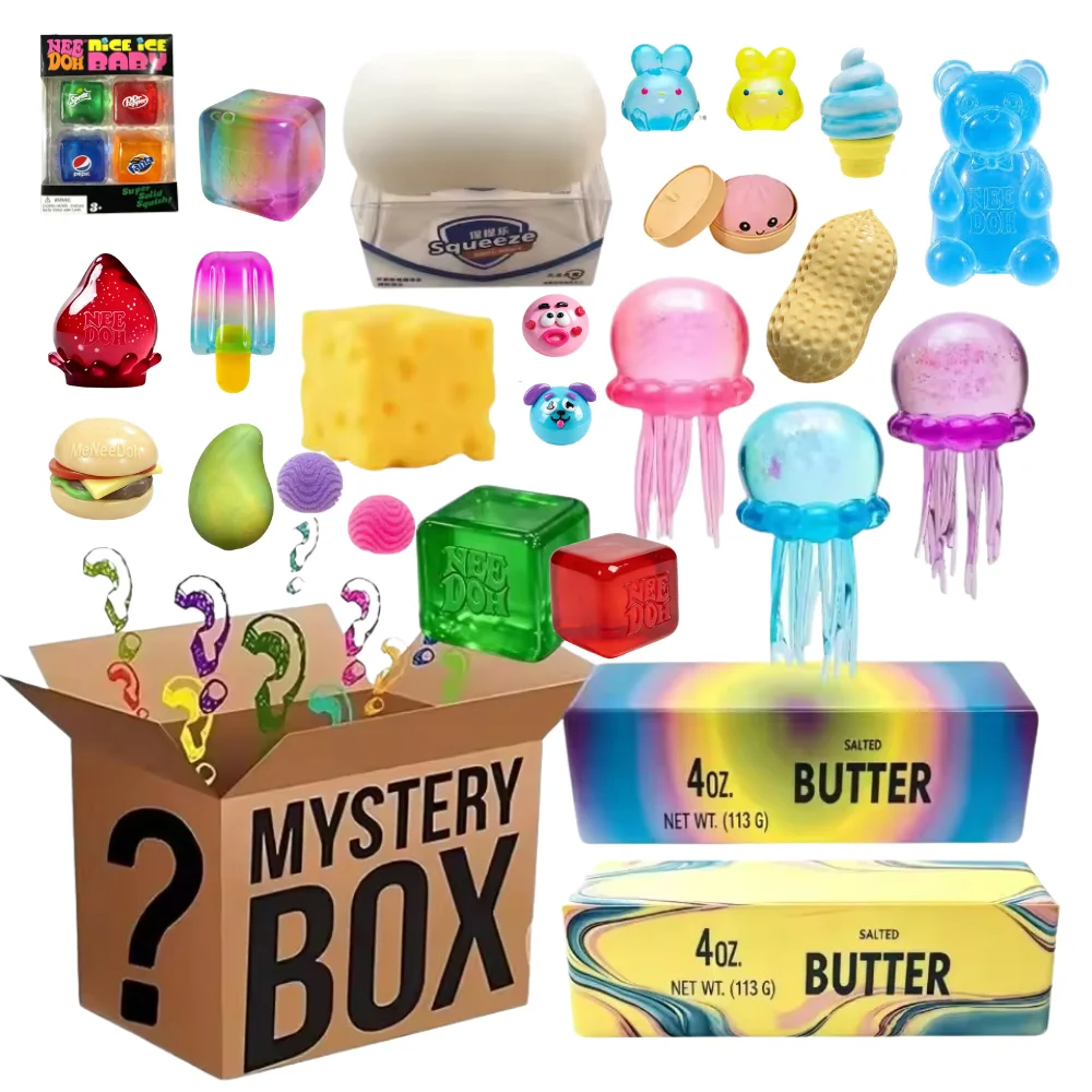 Caja Sorpresa de Juguetes Antiestrés, Comida Simulada, Juguete Blandito para Pies, Juguete para Apretar, Mochi Squishy, Juguetes para Aliviar el Estrés