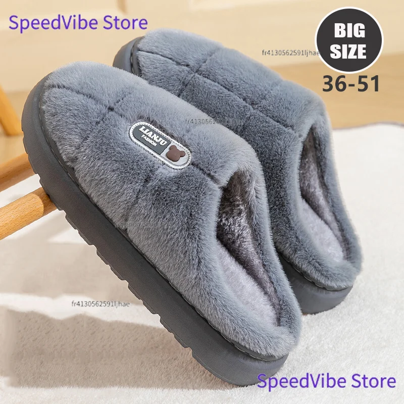 Pantuflas de invierno acolchadas con suela gruesa