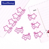 10 clips rosas con forma de cerdito