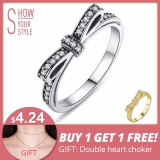 Anillo brillante con un lazo (y colgante de regalo!) barato