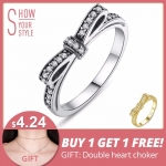 Anillo brillante con un lazo (y colgante de regalo!) barato