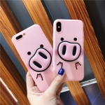 Carcasa de iphone de cerdito con soporte para dedos