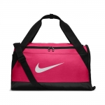 Mochila de gimnasio Nike Duffel rosa con logo blanco