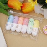 Pack de 6 rotuladores fluorescentes con forma de cápsula