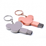 Pendrive metálico color oro rosa o plateado de Mickey Mouse