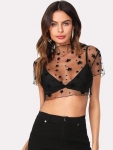Top corto transparente de estrellas barato